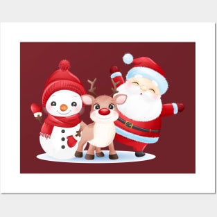 Cute santa claus for christmas day Posters and Art